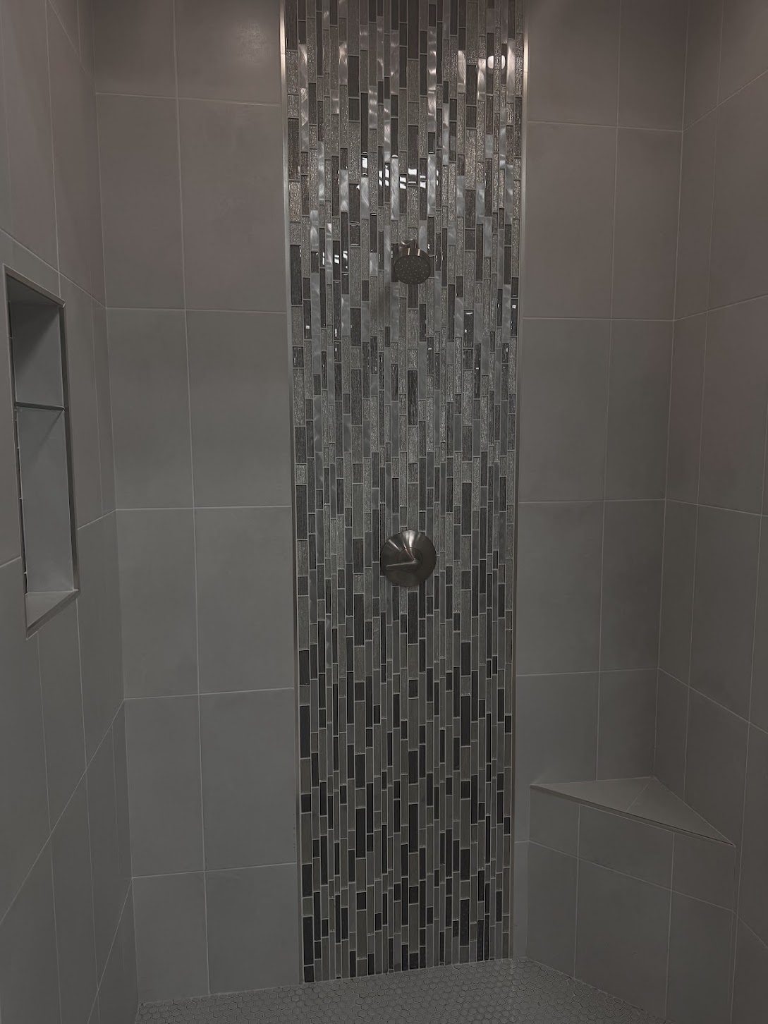Detailed mosaic tile floor and perimeter edges